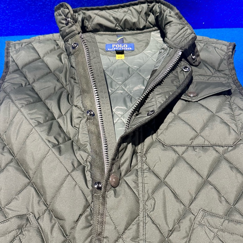 Polo Ralph Lauren Iconic Quilted Olive Green Vest - Extra Large (XL)